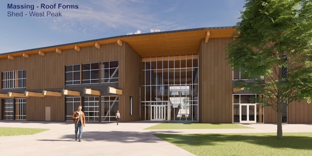 Concept art of the front of the Natural Resources Center
