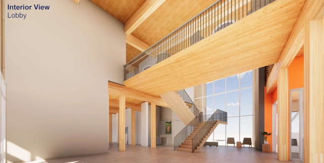 Concept art of the interior of the Natural Resources Center