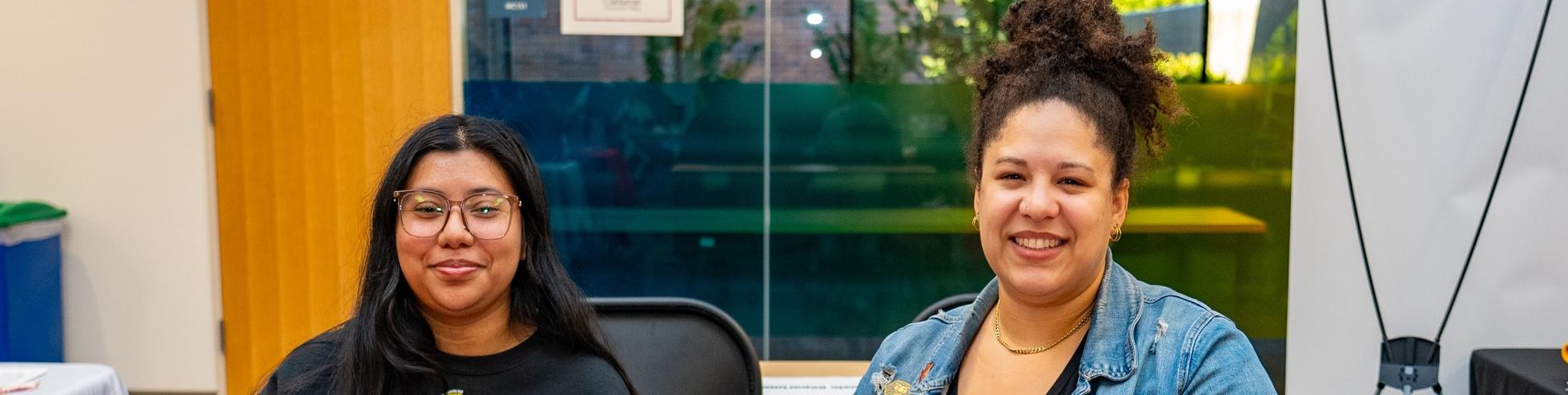 CCC staff at a resources table for students