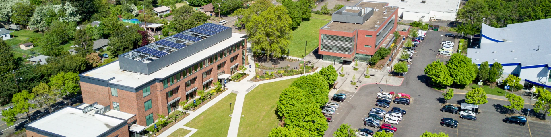 Aerial drone photo of Harmony campus