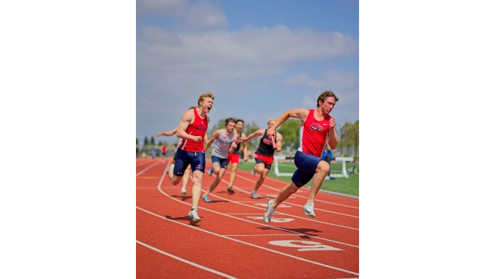 Runners at a track meet