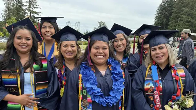 Graduates of the Early Childhood Education in caps and gowns at CCC's commencement ceremony